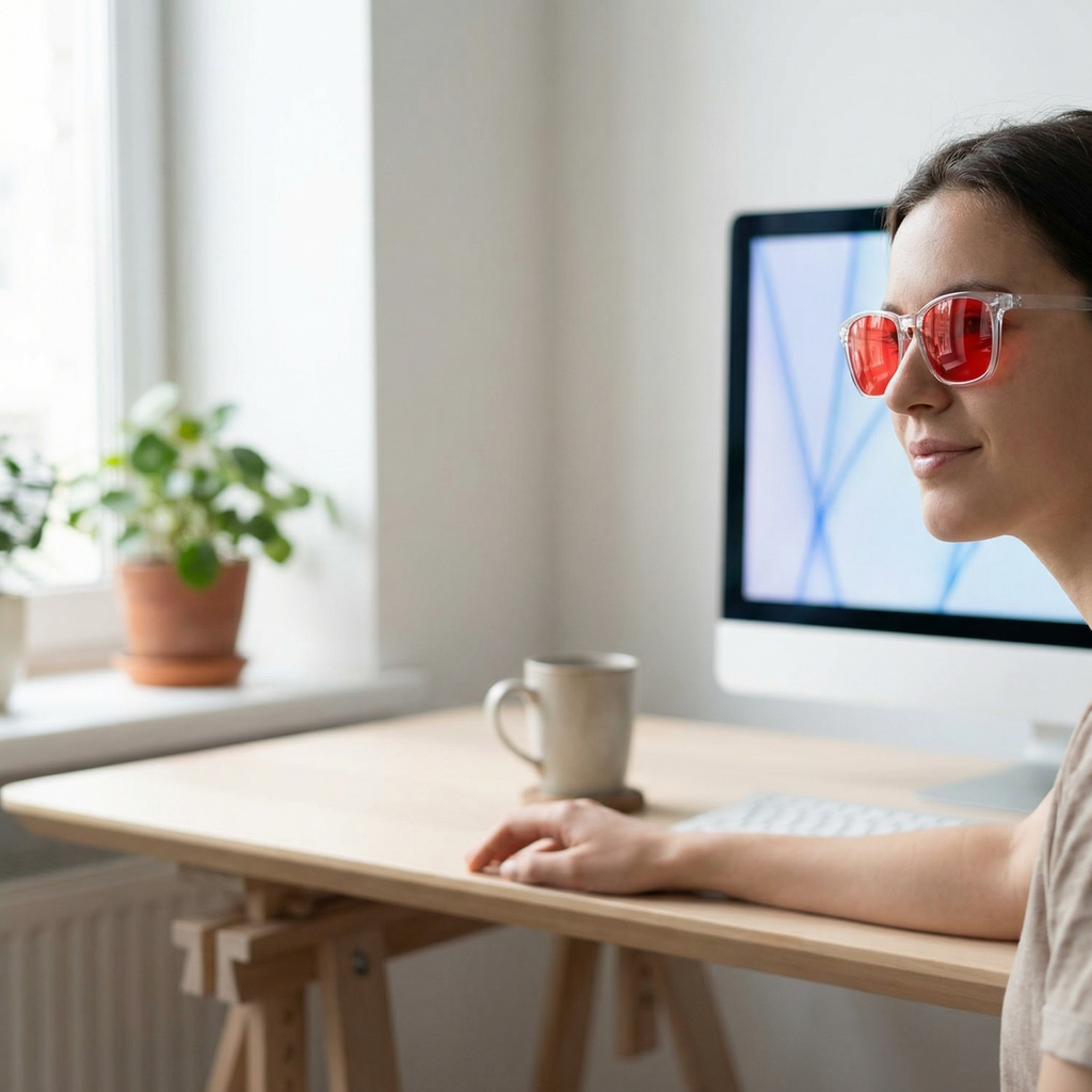 Lunettes anti-lumière bleue – Grise / Rouge  ★★★★★ 4,7/5  (73 avis)