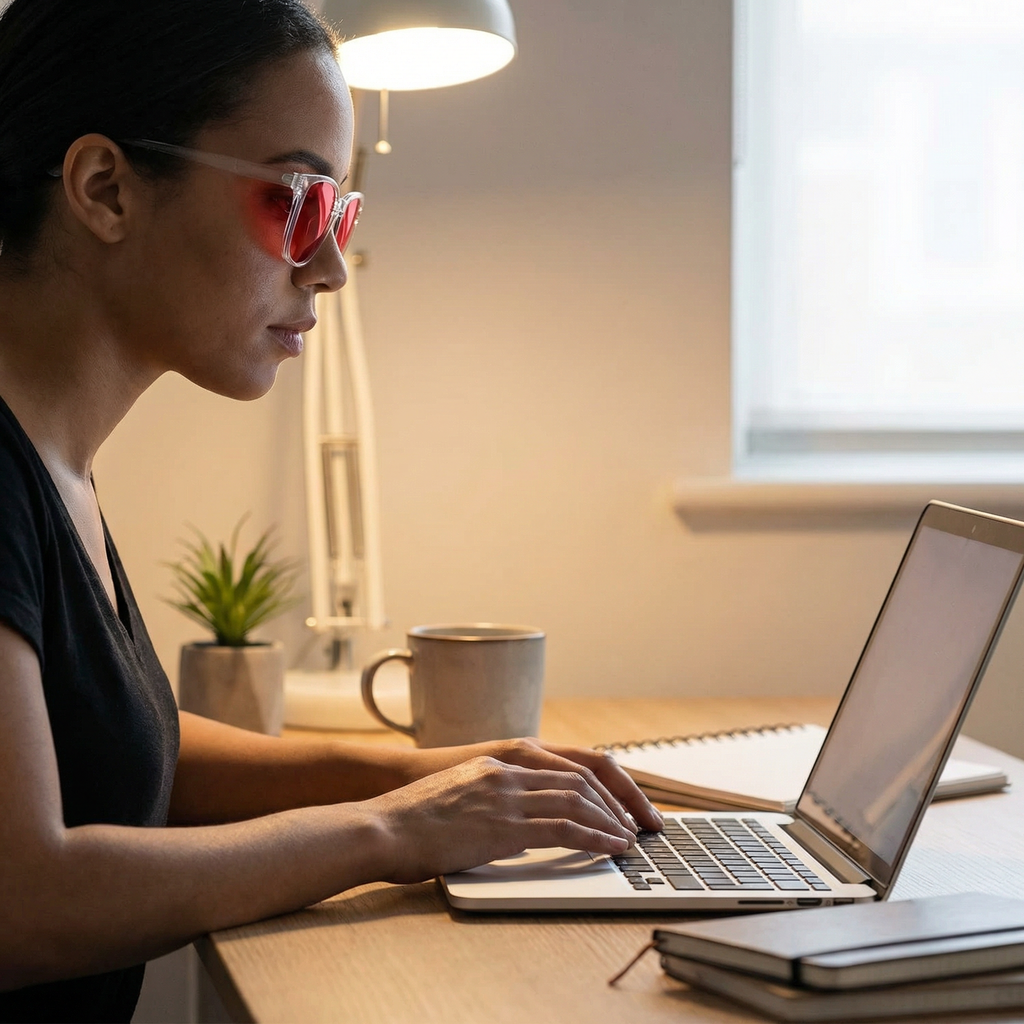 Lunettes anti-lumière bleue – Grise / Rouge  ★★★★★ 4,7/5  (73 avis)